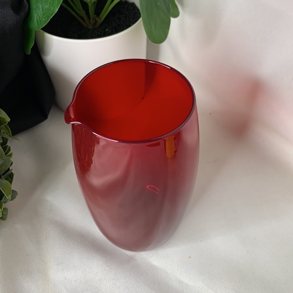 Vintage Cambridge Glass Carmen Red Mini Martini Pitcher /Cocktail Mixer /creamer - Picture 2 of 5